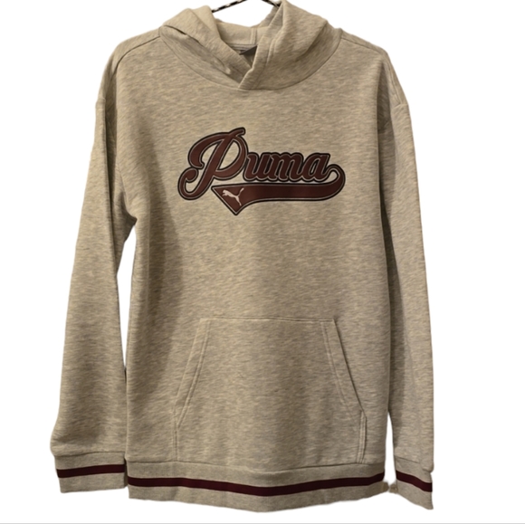 PUMA BRAND SIGNATURE BOYS PULLOVER GRAY HOODIE SIZE MEDIUM - Picture 1 of 10